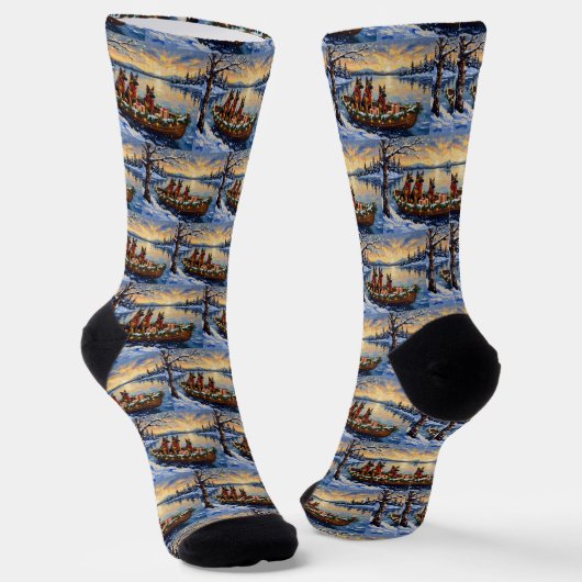 Belgian Shepherd Tervuren Christmas Boat Holiday Socken (Gewinkelt)