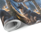 Belgian Shepherd With Christmas Lights Holiday Geschenkpapier (Rolleneckpunkt)