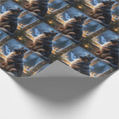 Belgian Shepherd With Christmas Lights Holiday Geschenkpapier (Ecke)