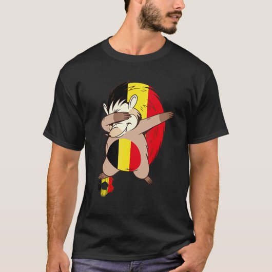 Belgian Soccer Player Belgian Flag Belgium Dabbing T-Shirt (Vorderseite)