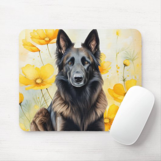Belgian Tervuren Dog Lover and Poppies Mousepad (Mit Mouse)