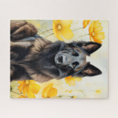 Belgian Tervuren Dog Lover and Poppies Puzzle (Horizontal)