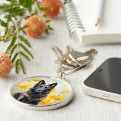 Belgian Tervuren Dog Lover and Poppies Schlüsselanhänger (Seite)