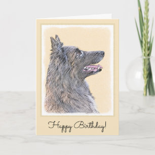 Belgian Tervuren Painting - Cute Original Dog Art Karte