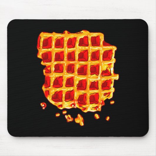 Belgian Waffle Syrup Breakfast Food Snack Waffle L Mousepad (Vorne)