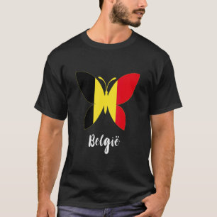 Belgie Butterfly Belgien Flaggenmarke Belgien T-Shirt