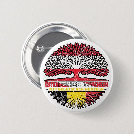 Belgien Belgisch Österreichisch Österreich Baum Button (Vorne & Hinten)