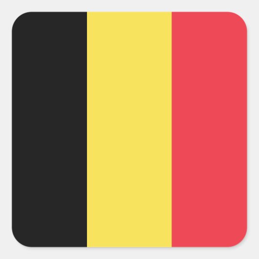 Belgien (belgische Flagge) Quadratischer Aufkleber (Vorderseite)