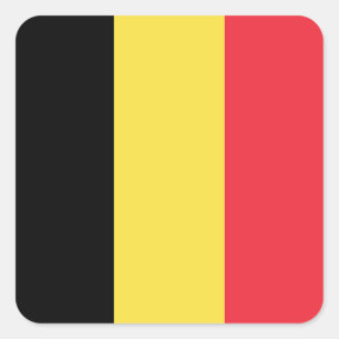 Belgien (belgische Flagge) Quadratischer Aufkleber