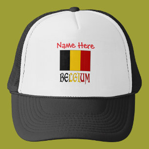 Belgien Belgische Flagge Rot Personalisierte Truck Truckerkappe