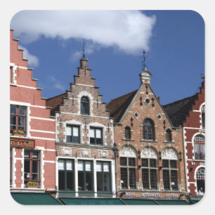 Belgien, Brugge (auch Brug oder Bruge). UNESCO 2 Quadratischer Aufkleber