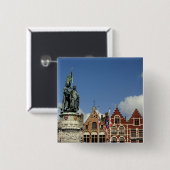 Belgien, Brugge (auch Brug oder Bruge). UNESCO Button (Vorne & Hinten)