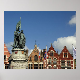 Belgien, Brugge (auch Brug oder Bruge). UNESCO Poster