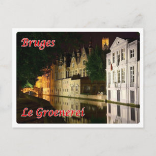Belgien - Brügge - Le Groenerei by Night - Postkarte