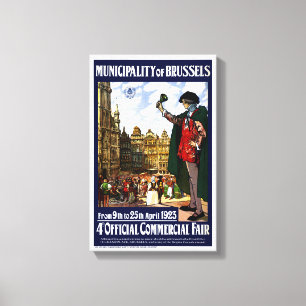 Belgien Brüssel Vintages Messeposter wiederherges Leinwanddruck