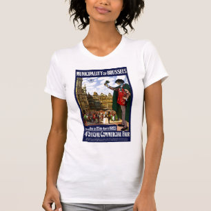 Belgien Brüssel Vintages Messeposter wiederherges T-Shirt