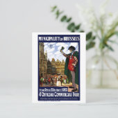 Belgien Brüssel Vintages Messeposter wiederhergest Postkarte (Stehend Vorderseite)