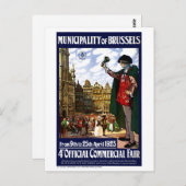 Belgien Brüssel Vintages Messeposter wiederhergest Postkarte (Vorne/Hinten)