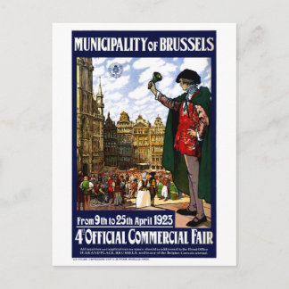 Belgien Brüssel Vintages Messeposter wiederhergest Postkarte
