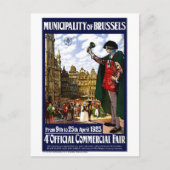 Belgien Brüssel Vintages Messeposter wiederhergest Postkarte (Vorderseite)