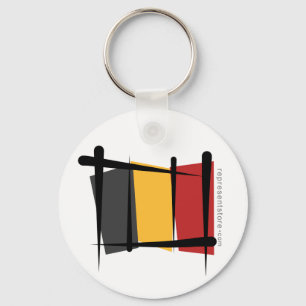 Belgien-Bürsten-Flagge Schlüsselanhänger