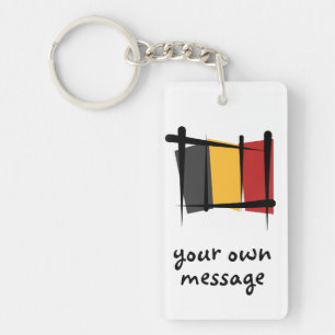 Belgien-Bürsten-Flagge Schlüsselanhänger