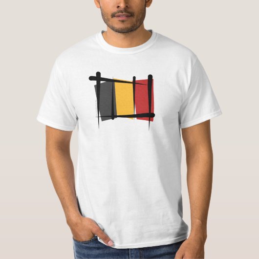 Belgien-Bürsten-Flagge T-Shirt (Vorderseite)