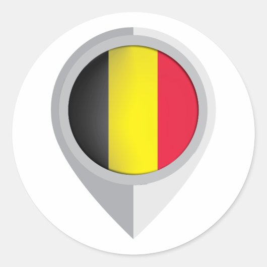 Belgien Button Location Flag Runder Aufkleber (Vorderseite)