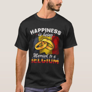 Belgien Ehe belgische Verheiratete Flagge Hochzeit T-Shirt