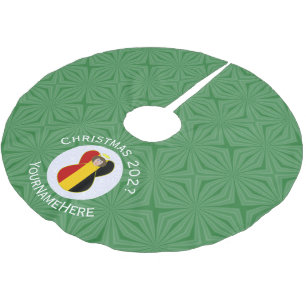 Belgien Engel Flagge Weihnachten Personalisiert Polyester Weihnachtsbaumdecke