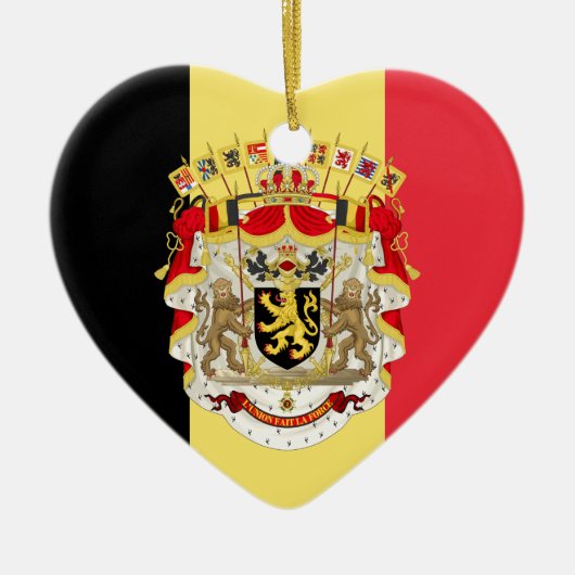 Belgien Flag & COA Keramik Ornament (Vorne)