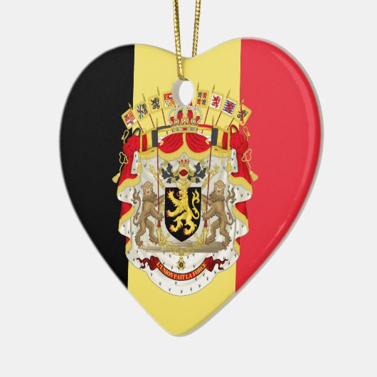 Belgien Flag & COA Keramik Ornament (Links)