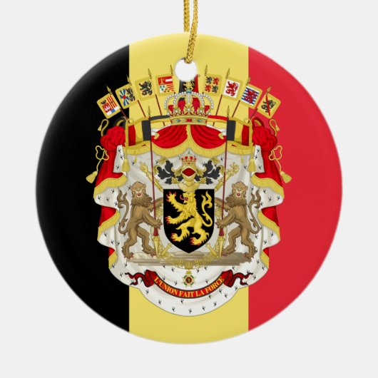 Belgien Flag & COA Keramikornament (Vorne)