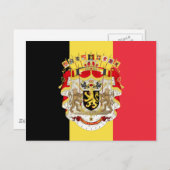 Belgien Flag & COA Postkarte (Vorne/Hinten)