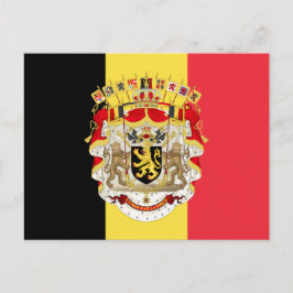 Belgien Flag & COA Postkarte