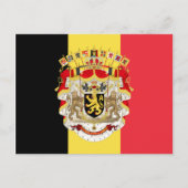 Belgien Flag & COA Postkarte (Vorderseite)