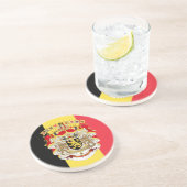 Belgien Flag & COA Sandstein Untersetzer (Seite)