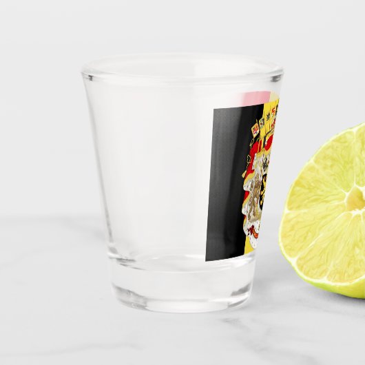 Belgien Flag & COA Schnapsglas (Links)