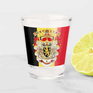 Belgien Flag & COA Schnapsglas