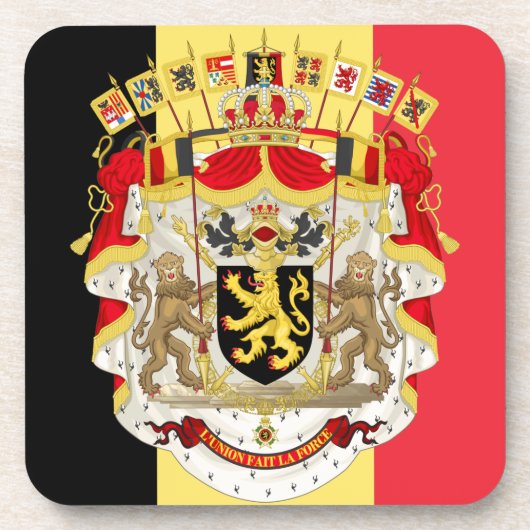 Belgien Flag & COA Untersetzer (Vorderseite)