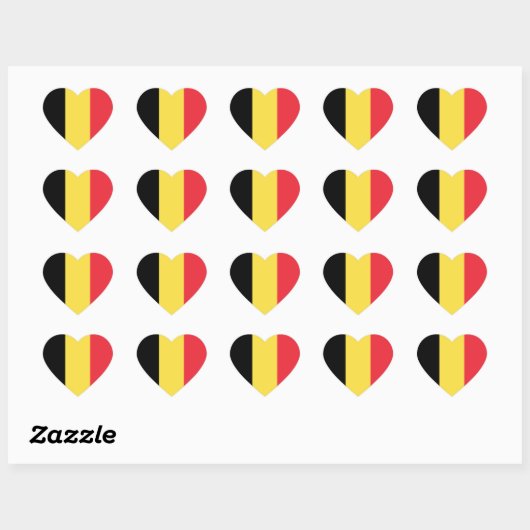 Belgien Flag Heftsticker Herz-Aufkleber (Blatt)