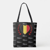 Belgien Flag & Herz, belgische Flag Mode / Sport Tasche (Rückseite)