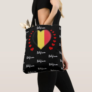 Belgien Flag & Herz, belgische Flag Mode / Sport Tasche
