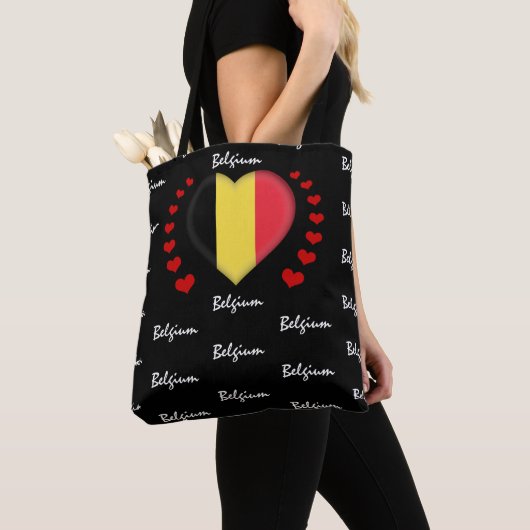 Belgien Flag & Herz, belgische Flag Mode / Sport Tasche (Von Nahem)