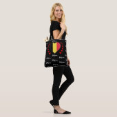 Belgien Flag & Herz, belgische Flag Mode / Sport Tasche (Am Model)