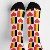 Belgien Flag Herzmuster Spaß Belgischer Stolz Socken (Oben)