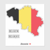 Belgien Flag Karte Aufkleber (Blatt)