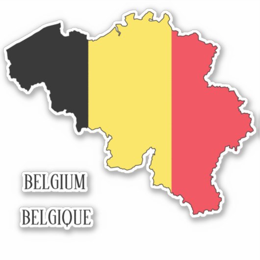 Belgien Flag Karte Aufkleber (Vorderseite)