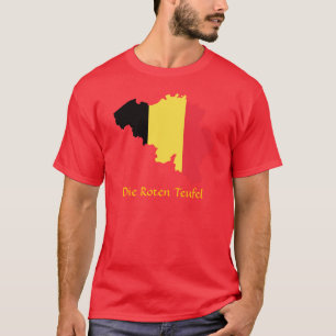 Belgien Flag Karte Die Roten Teufel T - Shirt