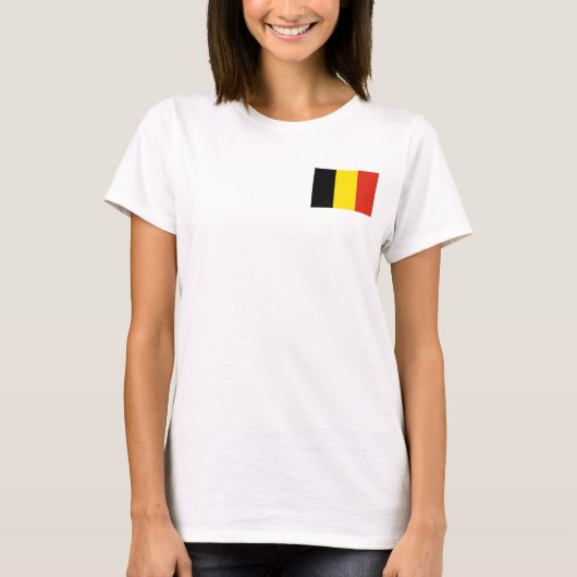 Belgien Flag + Karte T - Shirt (Vorderseite)